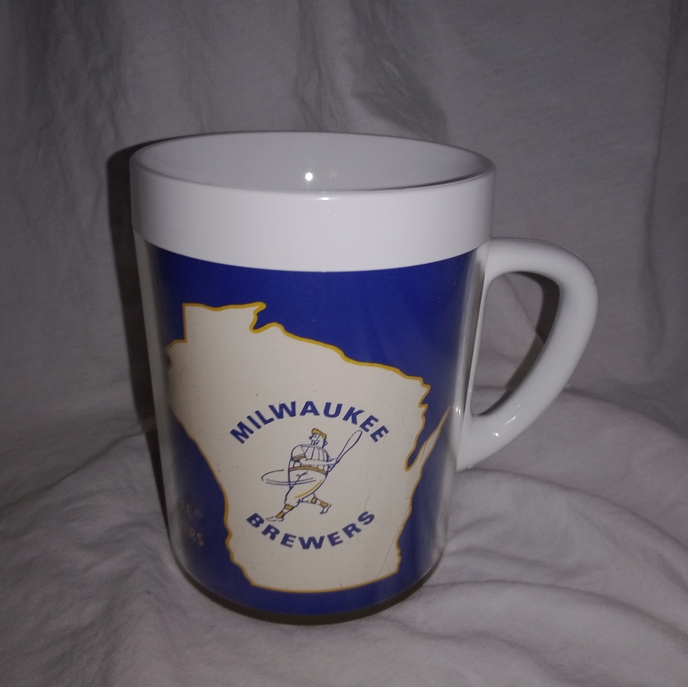 Vintage Milwaukee Brewers Maxwell House Thermo Serv Coffee Mug Cup by West Bend